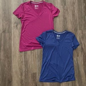 Lot of 2 - Women’s Nike DrFit Blue & Pink V Neck Tee